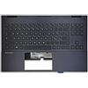 new net - Top Case Palmrest con Tastiera Compatibile con HP OMEN 15-en, 15-EK [Frame Nero - Retroilluminata - Senza touchpad - Italiana]