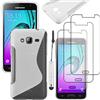 ebestStar - Cover Compatibile con Samsung J3 2016 Galaxy SM-J320F Custodia Protezione S-Line Design Silicone Gel TPU Morbida e Sottile + Mini Penna +3 Pellicole plastica, Trasparente