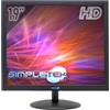 SIMPLETEK - Monitor 19 Pollici | Risoluzione HD Formato 4:3 Schermo HDMI VGA Speaker integrati, ideale per Casse DVR Sistemi di Sicurezza