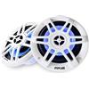 PIMAR marine equipment PIMAR Coppia di casse altoparlanti marine bianche 150W LED BLU barca gommone nautica accessori