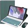 TSATAULE Custodia con Tastiera per Samsung Galaxy Tab A7 Lite 8.7 Pollici 2021 SM-T220/T225/T227, Tastiera Bluetooth Staccabile, Portapenne, Mouse per Tablet,Deep Green