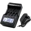 Lilideni LiitoKala Lii-500 4 Smart Caricabatterie Intelligente Kit con Adattatore EU per 3,7 V Li-ION / 1,2 V Ni-MH Cilindrico 18650/26650/14500/21700 / AA/AAA Ricaricabile Batteria