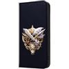 Mixroom - Custodia Cover Case a Libro per iPhone SE 2022 con Stand in Ecopelle Chiusura Magnetica Portafoglio Parte Interna in TPU Morbida Fantasia Armi Drago X365