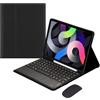 HLTOOP Custodia con Tastiera per Samsung Galaxy Tab A8 10.5 Modello SM-X200 X205 X207, Tastiera Bluetooth Ricaricabile con Touchpad, Portapenne Integrato, Mouse per Tablet,Nero