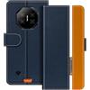 UOGNADGD Custodia in pelle Compatibile con Doogee Fire 3 Ultra Flip wallet cover con chiusura magnetica, supporto integrato e portacarte protezione antiurto (Blu)