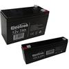 Electron BATTERIA AL PIOMBO RICARICABILE 12V 7AH + 12V 2,2Ah Per allarmi antifurti sicurezza videosorveglianza