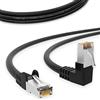 HB-Digital - Cavo di rete LAN a 90° con connettore RJ45 maschio, in rame, cat. 6, professionale, S/FTP PIMF LSZH, senza alogeni, conforme alla normativa RoHS, AWG 27/7, patch Ethernet 2m Nero