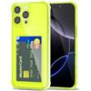 Svanove per iPhone 16 Pro Max Custodia con Slot, Trasparente con Porta Carte Fotocamera Case Protettiva, Sottile Protezione Silicone Portafoglio Cover Antiurto Slim Custodia, Verde Fluo