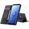 WenBaby CaseMe Cover per Samsung Galaxy S9 Plus, Magnetica Cover a Libro con Slot per Schede, Custodia in PU Pelle Portafoglio per Samsung Galaxy S9 Plus, Nero