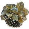 Generico Anello artigianale donna con chips Labradorite e perline elastico, fatto a mano, pietre dure naturali