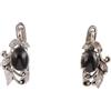 Handmade Black Star Earrings Handmade Prong Setting Designer Leaf Charm 925 Sterling Silver Earrings with Russian Lock