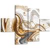 Arredi Murali Quadri moderni con decorazione astratta stampati su tela, composizione moderna di Arredi Murali, complementi d'arredo