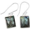 Handmade Orecchini in labradorite sfaccettata, fatti a mano, con castone in argento sterling 925, con pietre preziose, regalo di compleanno per lei