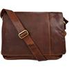 ItalianHandbags Borsa notebook messenger pelle notebook 15 pollici porta tablet ipad borsa laptop nero messenger uomo donna cartella da spalla - Regalo perfetto ed elegante per uomo e donna