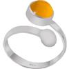 Meadows Anello in Mango Chalcedony, anello regolabile in argento sterling 925, anello con pietra preziosa rotonda fatto a mano
