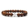 KARDINAL WEIST crocifisso argento legno perline bracciale, gioielli per donna e uomo, FEDE - AMORE - SPERANZA - №3 (M, Blanco)
