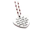 Handmade Collana con ciondolo cuore frase lutto in acciaio - Ti porto nel cuore perchè per mano non posso più