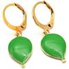 Handmade Orecchini a cerchio con ciondolo smaltato - Orecchini Palloncini - Orecchini a cerchio - Orecchini smalto - Ciondolo smalto (Verde)