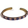 Lydée Déco Bracciale rigido con fiori retrò, perline giapponesi, ottone, bronzo, tessitura di perline miyuki (Blu rosa corallo)
