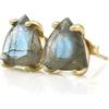 ANEMONE JEWELRY Triangolo Labradorite Gioielli Orecchini - Gemma Personalizzato Piccoli Orecchini, Orecchini di Tutti i Giorni, Orecchini Artigianali - Fatto a Mano Moda Donna Gioielli - Scegli il Materiale