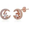 Meissa Orecchini in argento sterling per donne Orecchini a forma di stella di luna Orecchini in oro Orecchini carini in oro rosa Orecchini ipoallergenici per ragazze
