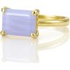 ANEMONE JEWELRY Anello di Agata Blu - Anelli di Pietra Gemma Unica per Donne - Anelli di Cristallo Tagliati su Misura, Anelli di Moda Quotidiana, Anelli da Cocktail - Gioielli Fatti a Mano - con Scatola di Fantasia