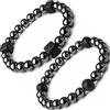 TEJO Bracciale Uomo Ematite e Pietra Lavica - Set da 1, 2, 3 o 4 Bracciali - Bracciale Pietre Naturali Elastico - Bracciale Nero Uomo - Idea Regalo Uomo (2)