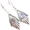 Kanika Jewelry Trove Natural Moonstone Gemstone 925 Sterling Silver Hamsa Earrings