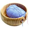 AMZTEMU Ciotola per filati in legno per maglieria, Yarn bowl for crochet supporto per filati per lavorare a maglia con coperchio -legno di pino(15 * 8cm)