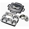 Stgbcst Contenitore per il pranzo isolato rettangolare in acciaio inossidabile di grande capacità 1500/2000 ml Contenitore per il pranzo diviso, adatto per i viaggi a scuola in ufficio (stile 2)