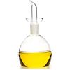 Classe Italy - Oliera Redonda in vetro borosilicato 125 ml, con tappo anti-goccia brevettato, senza BPA, per olio o aceto, forma tonda elegante