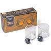 Gentlemen's Hardware GEN646 - Kit per amanti del whisky: 2 bicchieri da cocktail + 2 refrigeratori per whisky in granito