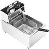 Duoruameng Commerciale Friggitrice 6L, 2500W Friggitrice elettrica con cestello per friggere Temperatura regolabile 60~200°C, per cucinare patatine fritte pollo arrosto