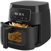Grundig FRY 7320 - Friggitrice ad aria calda, capacità 7,6 l, 1750 W, display touch, ampia finestra di visualizzazione, regolazione della temperatura e dell'ora, rivestimento antiaderente, cestello