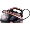 LEHMANN Ferro da Stiro a Vapore con Caldaia, Pressione Pompa 8 Bar e Potenza 2400 W, Serbatoio 1,5 L, Funzione ECO, Vapore Verticale, Piastra in Ceramica, Spegnimento Automatico, Nero e Rosa Oro