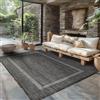 Carpettex Tappeto per esterno monocolore resistente alle intemperie, ideale per terrazze, balconi, giardini e cucine, con tessitura piatta e finitura simile al sisal, Colore: Nero, Taglia: 200 x 290 cm