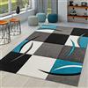 TT Home Tappeto Soggiorno Moderno Pelo Corto Effetto 3D Geometrico A Onde, Colore:Turchese 2, Dimensione:120x170 cm