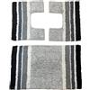 HOME ZEN HOUSEHOLD LINEN Set di tappeti da bagno AGATHA, 3 pezzi, 100% cotone idrofilo superassorbente, 1 tappetino 47x78 cm + 2 tappetini 47x38 cm scendi bidet e scendi water (GRIGIO)