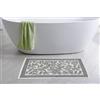 CosìCasa Set Tappeti Bagno 3 Pezzi in Cotone - Parure tappetini Bagno a Pelo Corto con Tappetino [50X80] e Girowater + Girobidet [40X50] - Lavabile Lavatrice | Fantasia Foglia Panna/Grigio