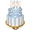 Generic Torta Scenografica Fiocco Personalizzata per Bimba e Bimbo - Torta Finta 3 Piani per Battesimo Nascita Baby Shower - Centrotavola Decorativo Elegante Allestimento Festa Servizio Fotografico (Bimbo)
