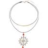 Arte Lisanti Collana Pendente LUMINARIE SALENTINE ROSSO- Collana con Ciondolo Dipinto a Mano, Gioielli in Plexiglass, Medaglia Artigianale, Gioiello Elegante, Idea Regalo Donna, Made in Italy, Bijoux luminarie