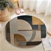 Generic Tappeto Salotto Rotondo Diametro 180 cm, Geometria Astratto Elegante Linee Stampa Antiscivolo Tondo Moquette, Soggiorno Bambini Camera,Cucina,Bagno,Domestica Decor Tappeti MultiColorato