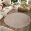 TAPISO Nizza Tappeto Rotondo Soggiorno Pelo Corto Antiscivolo Lavabile Design Moderno Monocolore Tinta Unita Tonalità Beige Salotto Camera Sala Oeko-Tex 120 x 120 cm