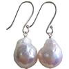 Generic Orecchini in argento con perla barocca bianca naturale piccola