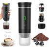 PZCC Caffettiera portatile/ricaricabile da 12 V con custodia, per caffè espresso, a riscaldamento rapido, per campeggio/auto, compatibile con capsule K-Cup, caffè macinato, da viaggio (nero)
