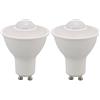 BOUBUI 2-Unità Lampadine LED GU10 da 5W con Sensore di Movimento, Equivalenti a Incandescenza 50W, PIR Rilevamento a Infrarossi, Accensione e Spegnimento Automatico, per Scale/Corridoi/Porte/Garage/Balcone