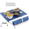 SOARS Scaldavivande Elettrico Portatile, Tappetino Riscaldante Pieghevole in Silicone, Temperatura Regolabile a 3 Livelli, 3 Timer, Vassoio Riscaldante per Feste, Buffet, Riunione (Blu, 60 X 44 CM)