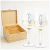 fashwork - Coppia Calici Vino Personalizzabili King Queen, Calici Personalizzati da 50 cl, bicchieri vino rosso o prosecco - Idee Regalo Anniversario, Regalo Matrimonio e scegli la scatola regalo