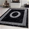 Carpetsale24 Tappeto per Soggiorno 140x200 cm Nero, Design a Meandro - Tappeto a Pelo Corto per Sala da Pranzo e Camera da Letto, Morbido e Facile da Pulire
