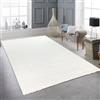 Teppich-Traum Tappeto Soggiorno Tappeto Sala da pranzo Camera da letto Aspirazione robot adatto designer accogliente effetto alto-basso modello di cerchio in crema, 200 x 290 cm